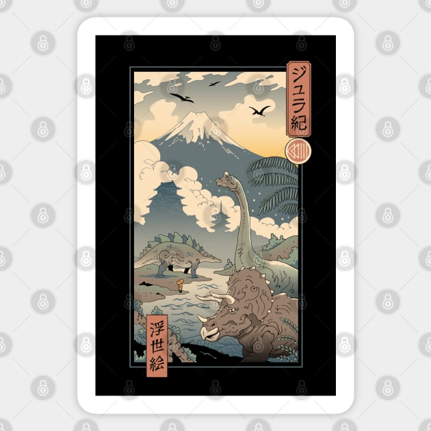 Jurassic Ukiyo-e 1 Sticker by Vincent Trinidad Art